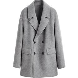 Peacebird Men's Herringbone Double-sided Wool Coat 2023 Winter New Casual Fashion Short Wool Jacket