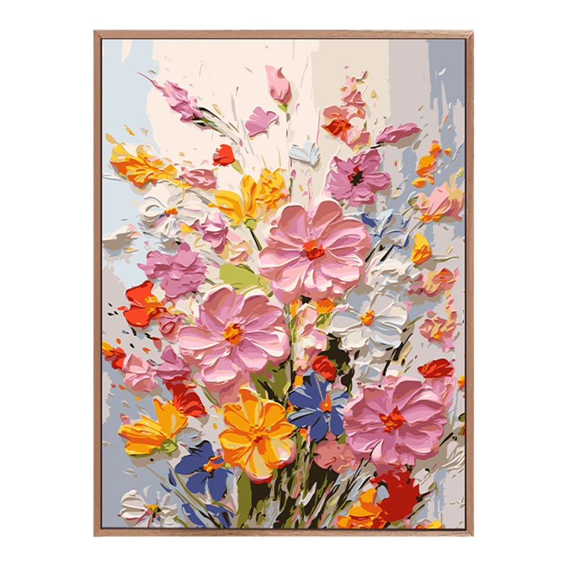 繁花似錦diy數字油畫填充塗色丙烯手繪高級感油彩畫客廳裝飾掛畫