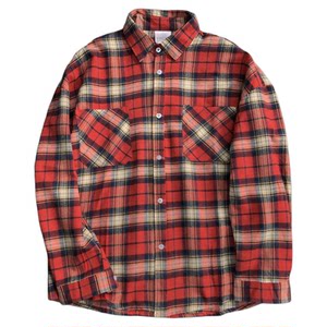 
Boys' early autumn shirt red plaid long-sleeved shirt couple thin coat new men's casual top