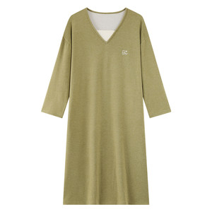 
Nightgown Women's Autumn and Winter German Velvet Long Sleeve Dress 2025 New Warm and Comfortable Cashmere Silk Soft Home Clothes