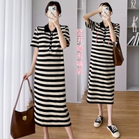 Платье-футболка для беременных, длинная юбка для кормящих грудью, модная летняя одежда, платье, популярно в интернете, в корейском стиле