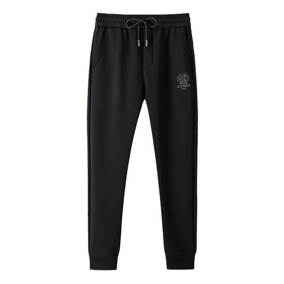 
Pierre Cardin genuine sports pants and sweatpants for men in autumn and winter, slim fit plus velvet leg casual trousers, high-end men's warm trousers