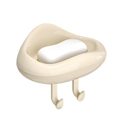 Soap box wall-mounted home bathroom punch-free soap box high-end drain bathroom cute double-layer storage rack