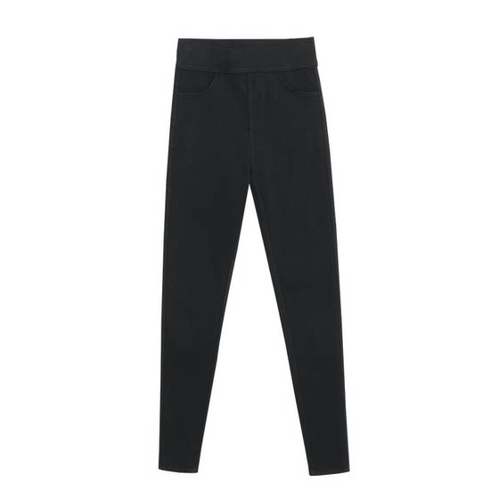Black leggings for women's outer wear spring, autumn and winter new high-waisted tight stretch thin section nine-point pencil pants with small feet