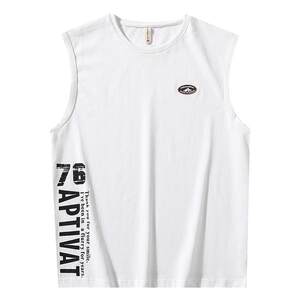 
2026 summer pure cotton sleeveless vest men's loose trendy brand ins waistcoat short-sleeved large size sports fitness t-shirt trendy