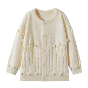 
Manxi baby sweater cardigan thin 2026 new male and female baby sweater top children's inner layering shirt