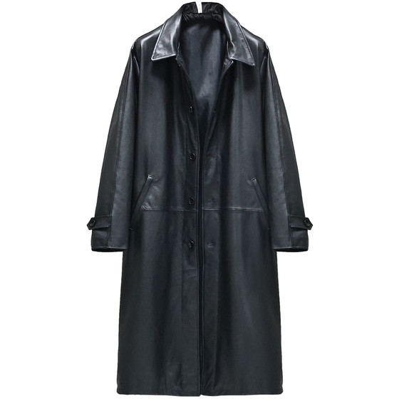 
Silhouette version of soft top layer cowhide genuine leather jacket for men and women loose and slim to make their boyfriend-style casual lapel windbreaker