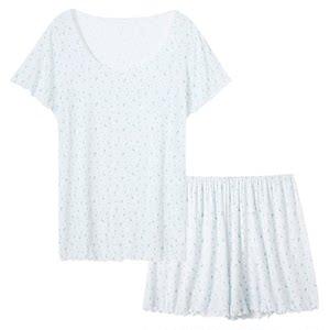 
Liu Wen's same style ubras pajamas soft women's short-sleeved home clothes suspenders long-sleeved suit with bra new summer