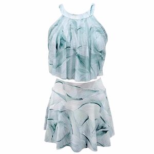 
Women's swimsuit 2026 new split high-waisted belly-covering slimming high-end skirt-style boxer-angle conservative hot spring swimsuit