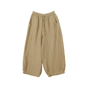 
Wangcheng N1040 seat/a piece of reed/spring and summer 14-count yarn-dyed linen harem pants with lace-up slimming literary trousers