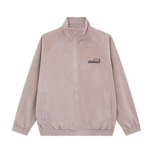 
Where is the orange tree Korean simple letter embroidered stand collar jacket for women spring loose raboss sleeve top