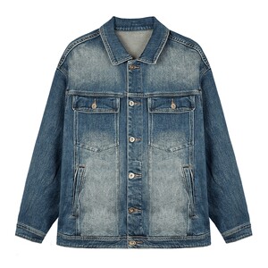 
Talented men's blue retro denim jacket men's spring 2025 new washing multi-pocket workwear brand tops