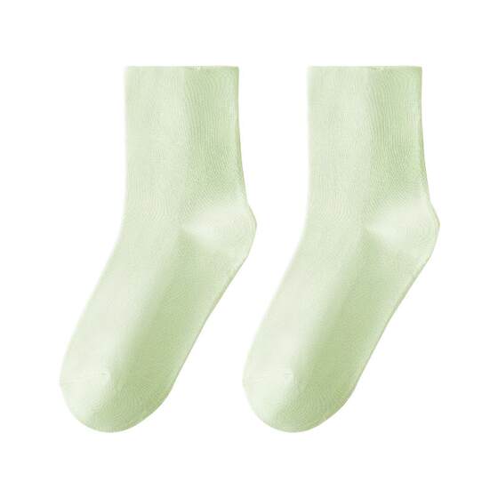 Summer thin socks for women, solid color Xinjiang cotton socks, versatile, breathable and deodorant, spring and autumn confinement mid-tube socks