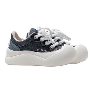 Raccoon marshmallow ugly cute big toe shoes for women in summer round toe canvas shoes sports and casual board shoes thick sole height-enhancing shoes