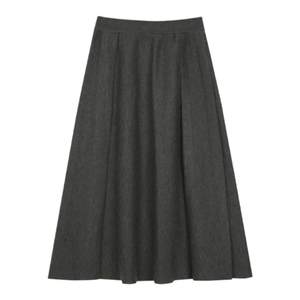 Solighter French retro grey wool knitted skirt for women in autumn and winter 2025 new A-line skirt umbrella skirt