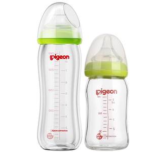 Beiqin Milk Bottle Wide Bore Glass Milk Bottle Newborn Baby Milk Bottle 6 Months and Over 1 Year Old Anti Inflation