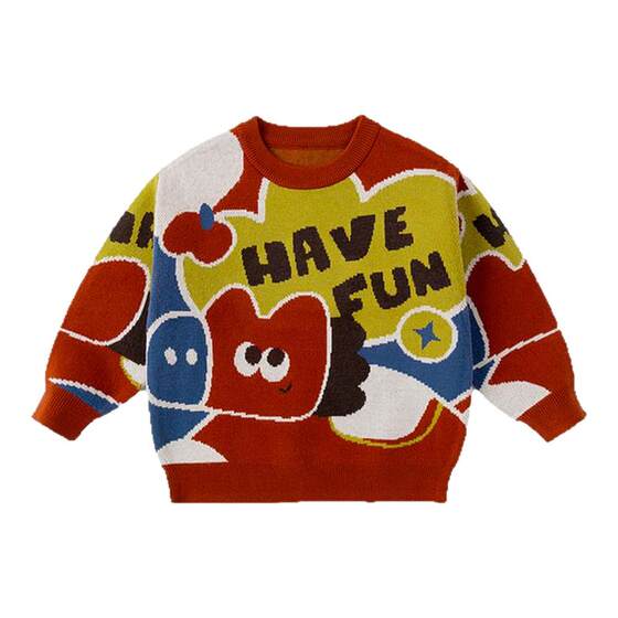 
dudujia boys sweaters girls New Year's greetings winter baby sweaters winter New Year red children's clothing category a