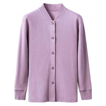 
Spring woven pure cotton cardigan with padded mother's jacket