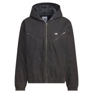 
adidas Adidas clover men's and women's hooded cotton clothing autumn and winter woven canvas jacket KC2640