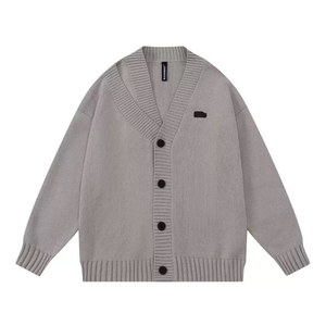 
19otiwtt Japanese retro thickened cardigan sweater loose casual double collar design jacket lazy knitted sweater for men