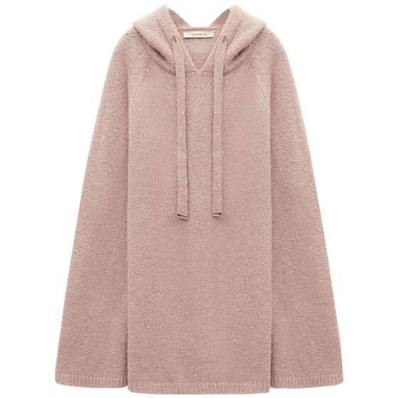 
COCOBELLA Brilliant Galaxy Fine Glitter Sweater Women's Autumn and Winter Pink Soft Waxy Hooded Sweater MZ3107