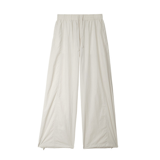 
American quick-drying work pants for women in summer light and breathable sun protection foot tying pants high waist drawstring casual wide-leg pants