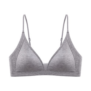
Catman Underwear Women's Summer Thin French Triangular Cup Push-Up Small Breast Comfortable Not Empty Cup Spaghetti Shoulder Straps Securing Secondary Breast Bra