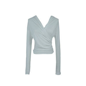 Chi umbrella 25/ss cannot be reproduced! White moonlight long sleeve pleated v-neck top soft gauze long skirt white apricot two colors
