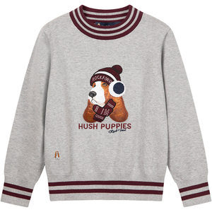 
Hush Puppies Children's Clothing Children's Sweaters 25th Autumn New Arrival Girls' New Year's Red Festive Sweater Boys' College Style Knitwear