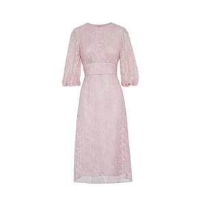 
Ma Tiannu women's clothing pink spring and autumn new long dress dress banquet temperament lace high-waisted five-quarter sleeve dress