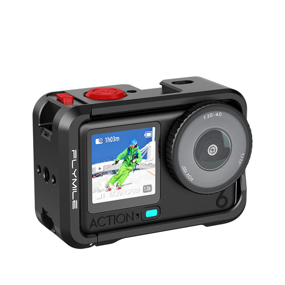
Flymile is suitable for DJI Osmo Action6 metal rabbit cage protective frame sports camera multi-functional expansion frame horizontal and vertical shooting protective shell anti-fall and anti-bump protective cover accessories