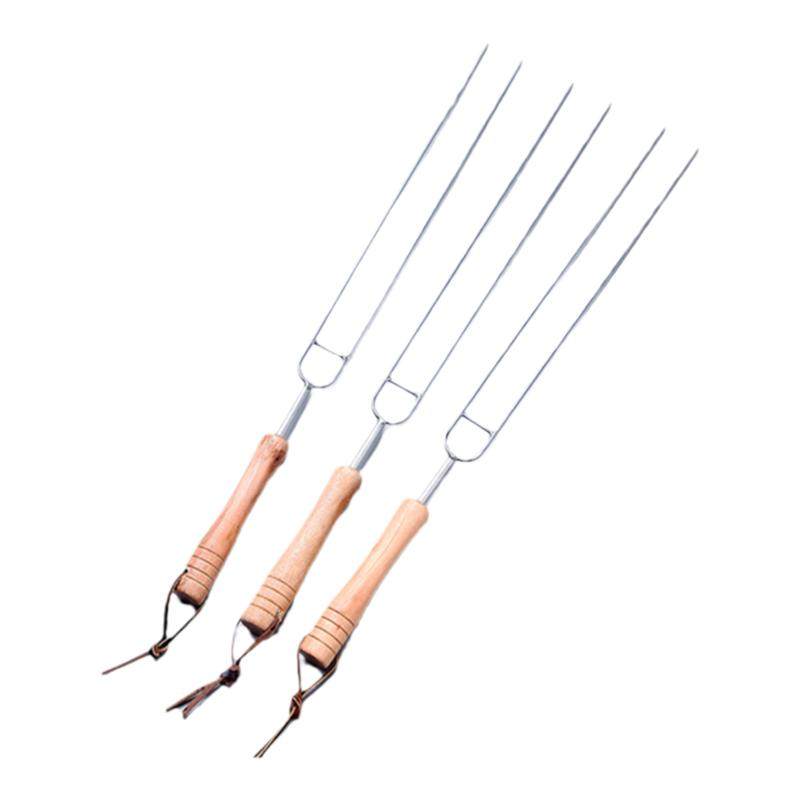 Xiên Que Inox Tafman Hình Chữ U - 45cm, Kim Xiên Nướng BBQ với Tay Cầm Gỗ