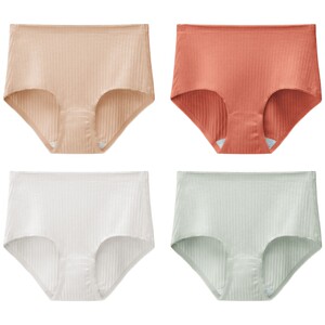 
3 pieces of banana inner silver leather 311S women's underwear, tummy control, pure cotton, breathable, crotch-free, large size shorts, women's briefs