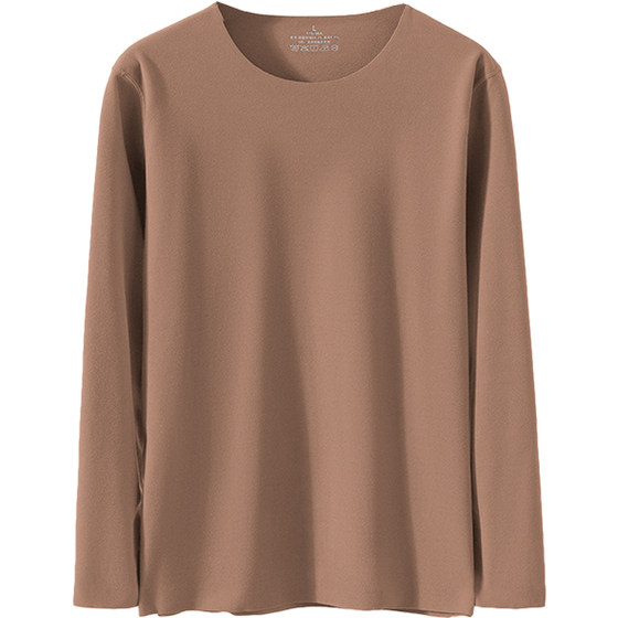 
Double-sided German velvet T-shirt men's long-sleeved thermal underwear winter cold protection constant temperature heating seamless round neck base layer autumn clothing