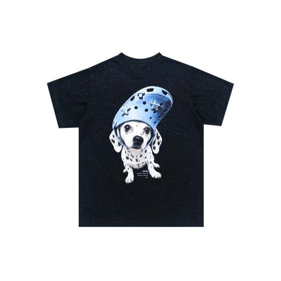 
JAC Dreamer Children's Clothing [Ice Lyocell] Fine Flash 3D Dog Print Short-Sleeved T-shirt for Men, Women and Children