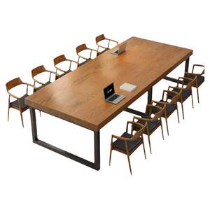 
Solid wood conference table long table large table office desk chair combination computer table dining table conference room negotiation table work bench