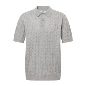 
[Same style in the mall] St. Paul's men's short-sleeved sweater 2026 spring and autumn new top lapel cable sweater