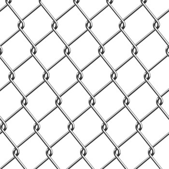 The rusty chain link fence for breeding enclosures is covered with shipping insurance.