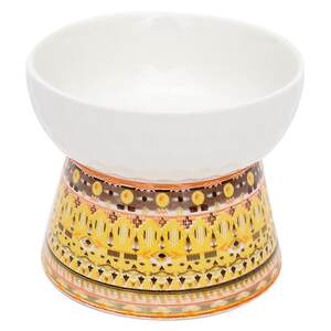 
Cat bowl ceramic food basin water bowl cat food slanted mouth high feet neck protection pet drinking water rice bowl dog bowl special rice bowl