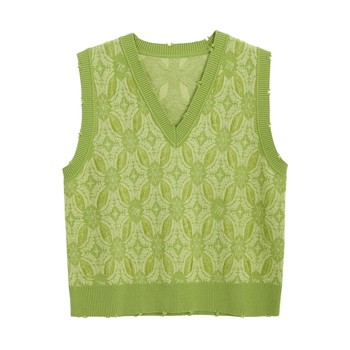 MSLAN retro temperament wool knitted vest