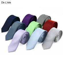 Классическая полоска De L 'isle 5cm узкий галстук полосатый мужской и женский