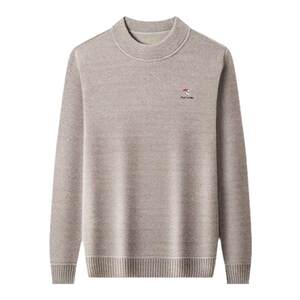 
Woodpecker sweater men's winter new style velvet thickened warm half turtleneck top casual ferret knitted bottoming shirt