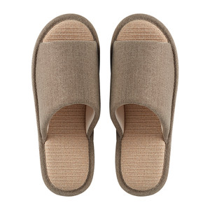 
Large size linen slippers for men's spring and autumn home interior floor anti-slip and anti-odor men's fabric slippers cotton linen men's style