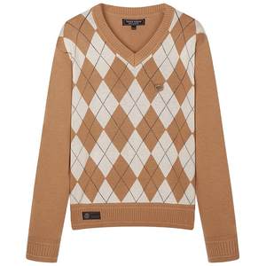 
TeenieWeenie bear winter clothes diamond check pullover sweater cashmere light luxury texture soft knitted