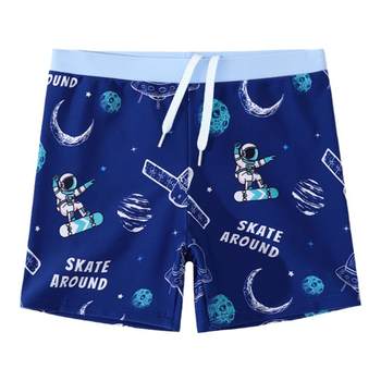 Children's fast dry comfortable youth swimming trunks cartoon pattern
