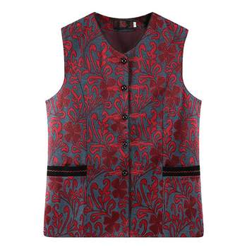 Middle -aged and elderly women -style horse clip grandma autumn and winter vest vest plus velvet
