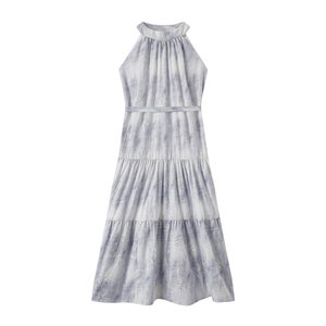 
Senma Guanyuanji co-branded dress women's texture national style summer 2025 new style waist loose halter neck long skirt temperament