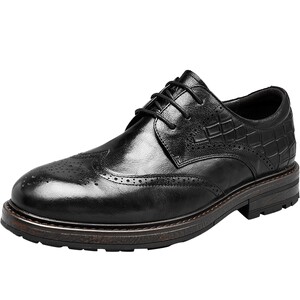 
HLA/Hailan Home Men's Shoes New Spring Business Fashion Brock Shoes Pointed toe versatile sheepskin formal leather shoes