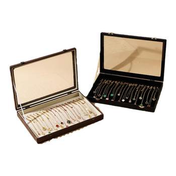 Solid wood dustproof large capacity necklace storage box crystal bracelet jewelry box jewelry display box necklace box
