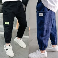 Средство от комаров, летние тонкие штаны для мальчиков, из хлопка и льна, коллекция 2022, подходит для подростков, в корейском стиле, оверсайз